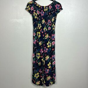 Abercrombie Kids Floral Hawaiian Print Short Sleeve Ruched Romper Jumpsuit 13/14